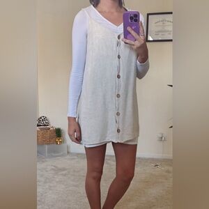 Oatmeal colored sleeveless dress